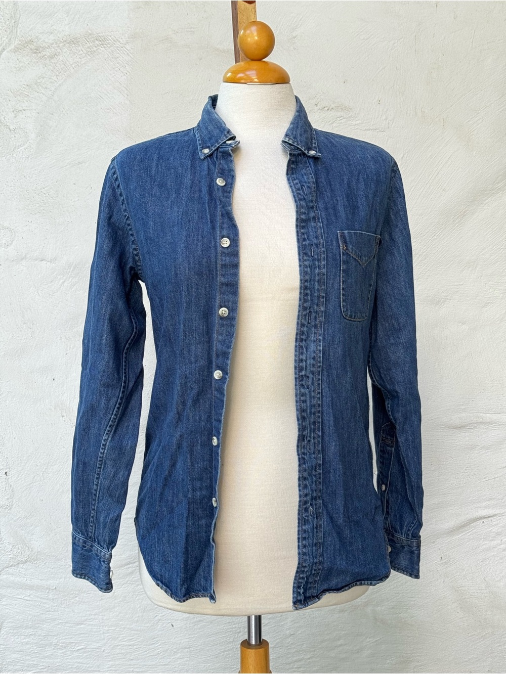 J.Crew Dark Wash Chambray Denim Shirt Size Small